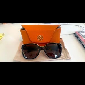 Tory Burch black with gold rim sunglasses